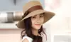 Womens UPF50 Foldable Summer Straw Hat Wide Brim Fedora Sun Beach Hat