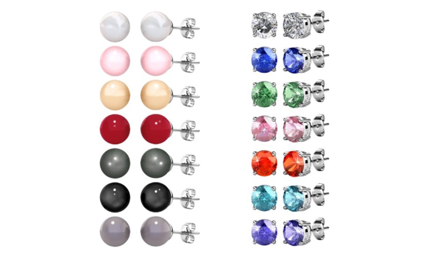 Image 3: 1, 2, 3 of 4 sieradensets met Oostenrijkse kristallen of parels