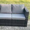Image 4: Fimous 9-Seater Rattan-Effect Garden Furniture Set with Fire Pit Table