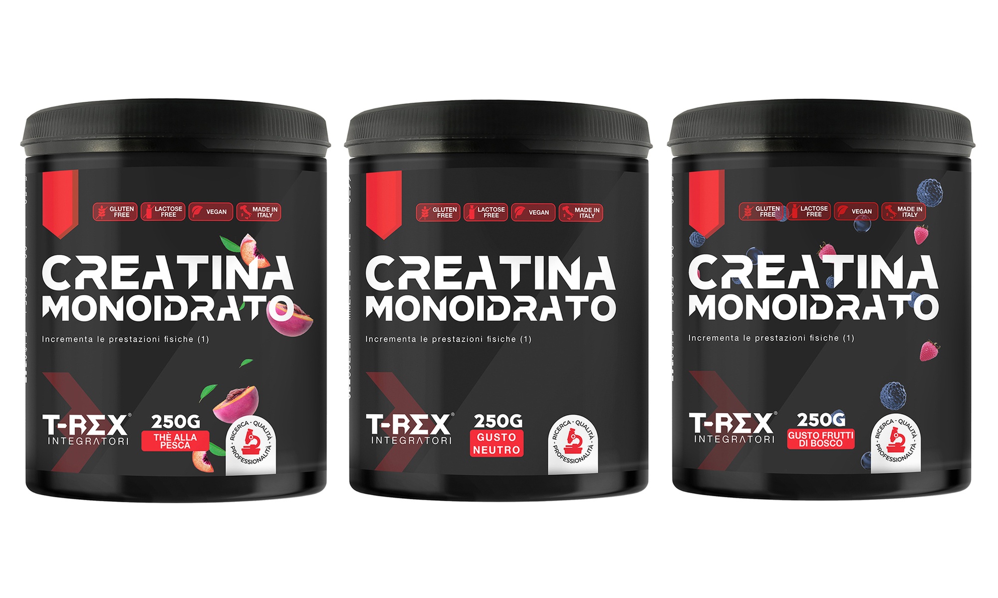 1 o 2 confezioni di creatina in compresse o polvere T-Rex Integratori