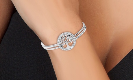 Pulsera con acabado y diseños a elegir de SC Crystal: B2923 / Plateado