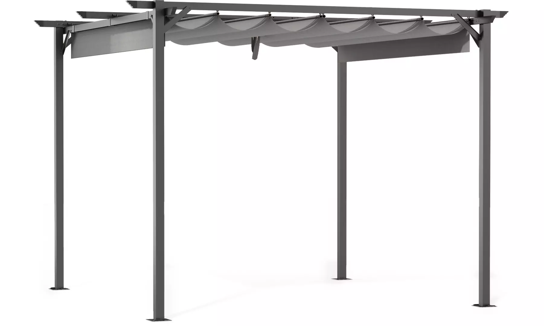 Pergola with Retractable Sun Shade Canopy