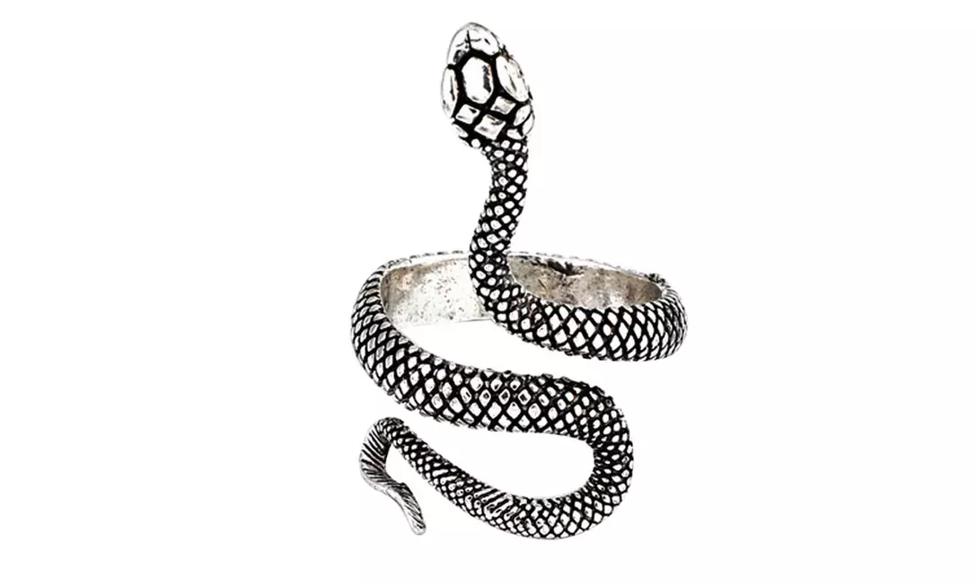 US 1-2 Stainless Steel Ring Snake Gothic Jewelry Retro Animal Adjustable Unisex