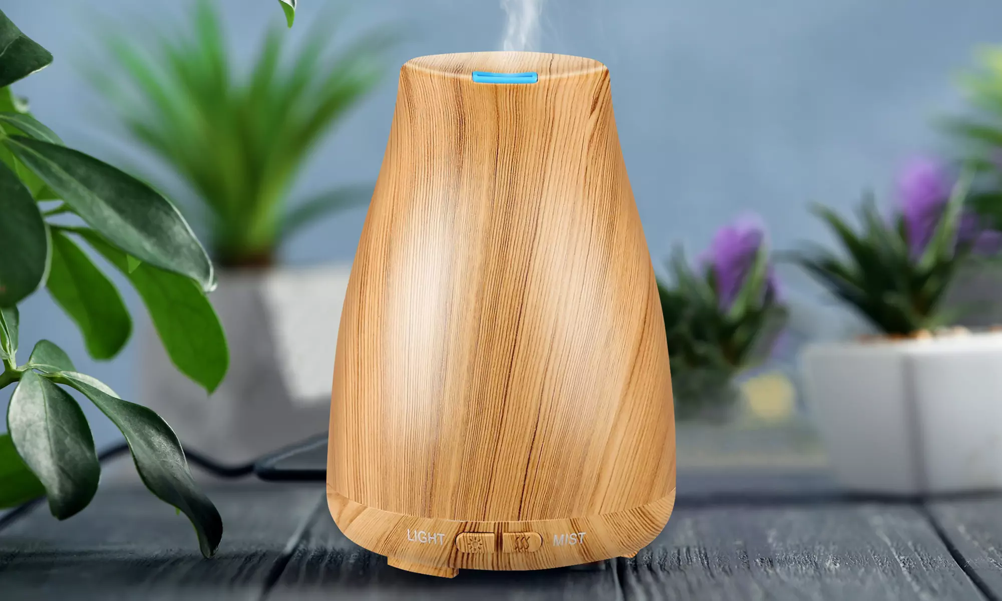Aesthetics Ultrasonic Wood-Finish  Aroma Diffuser with Optional Oils