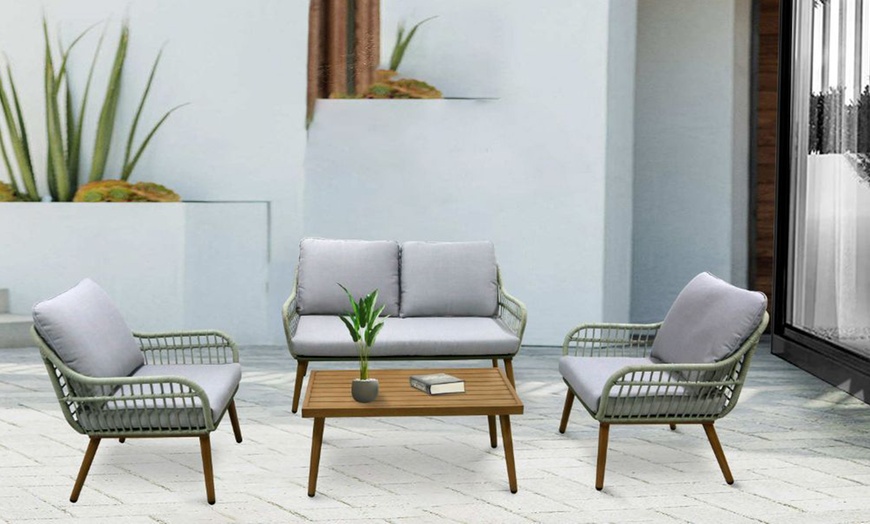 Image 3: Four-Seater Aluminium Garden Furniture Set