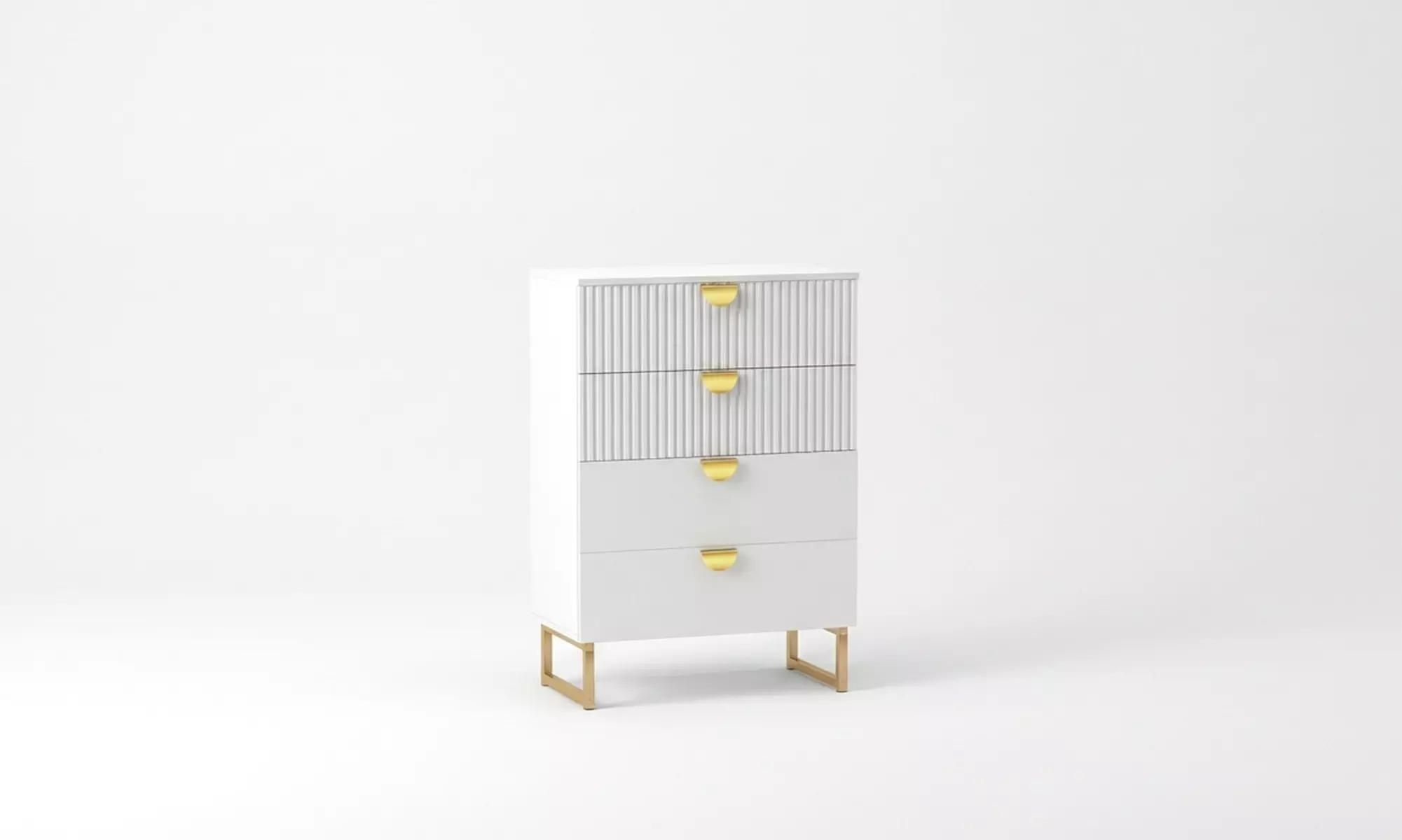 HOMCOM 4-Drawer Chest Collection – Modern Storage with Gold Accents
