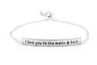 925 Sterling Silver Adjustable Bracelet With Love Engravings - Multiple Options - Second Medium