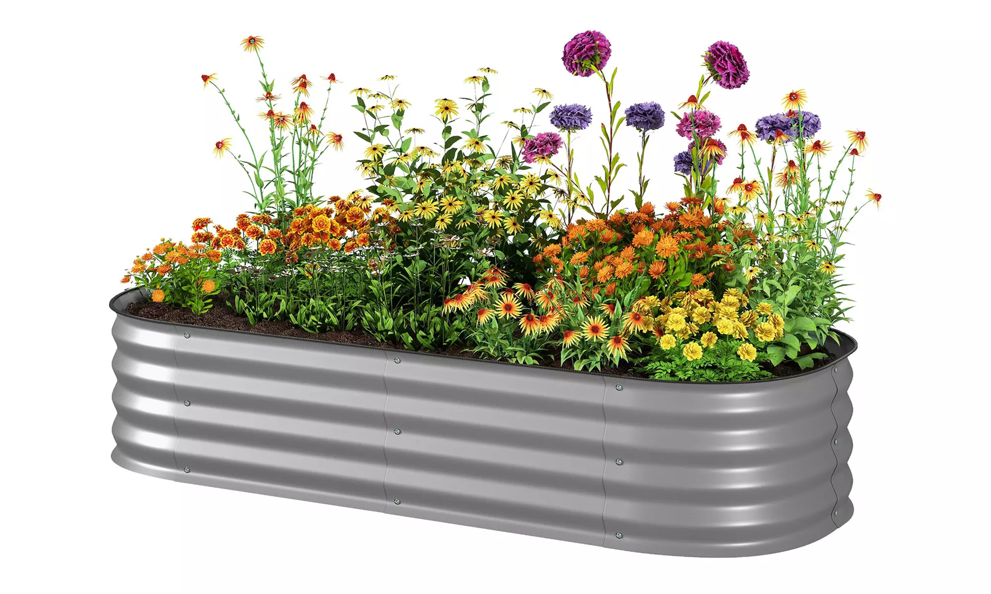 Outsunny Galvanised Steel Raised Garden Planter