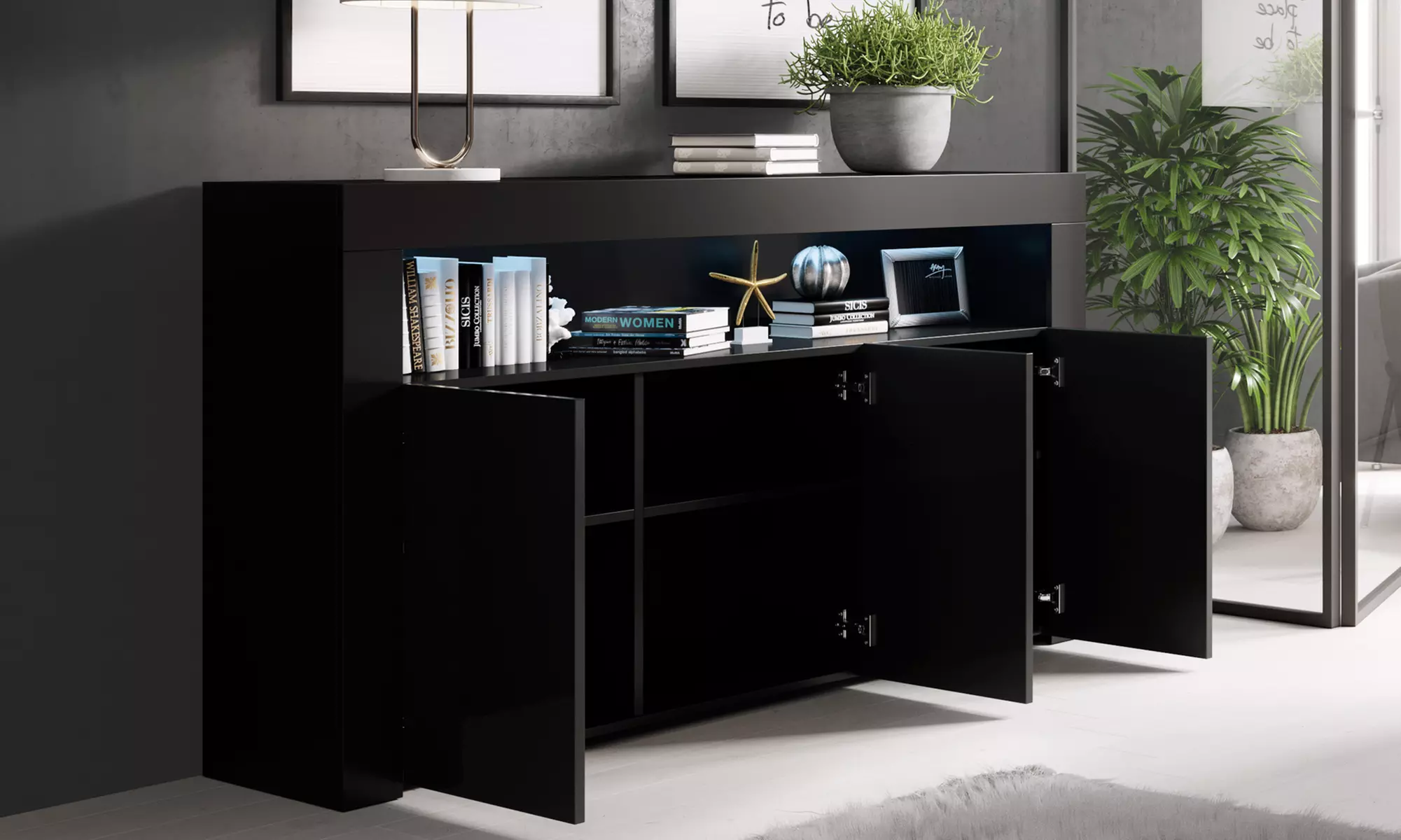 Buffet "Aker" avec lumières LED intégrées