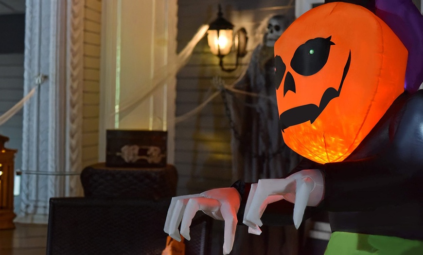 Image 26: HomCom Halloween Inflatable Decorations, Ghosts and Skeletons