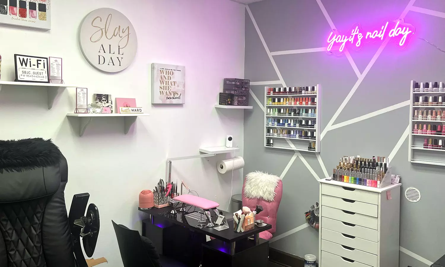 Treat Yourself with Gel Polish Manicure or Dip Powder Manicure (No Tips) (Up to 30% Off) at The Glam Shop - Second Medium