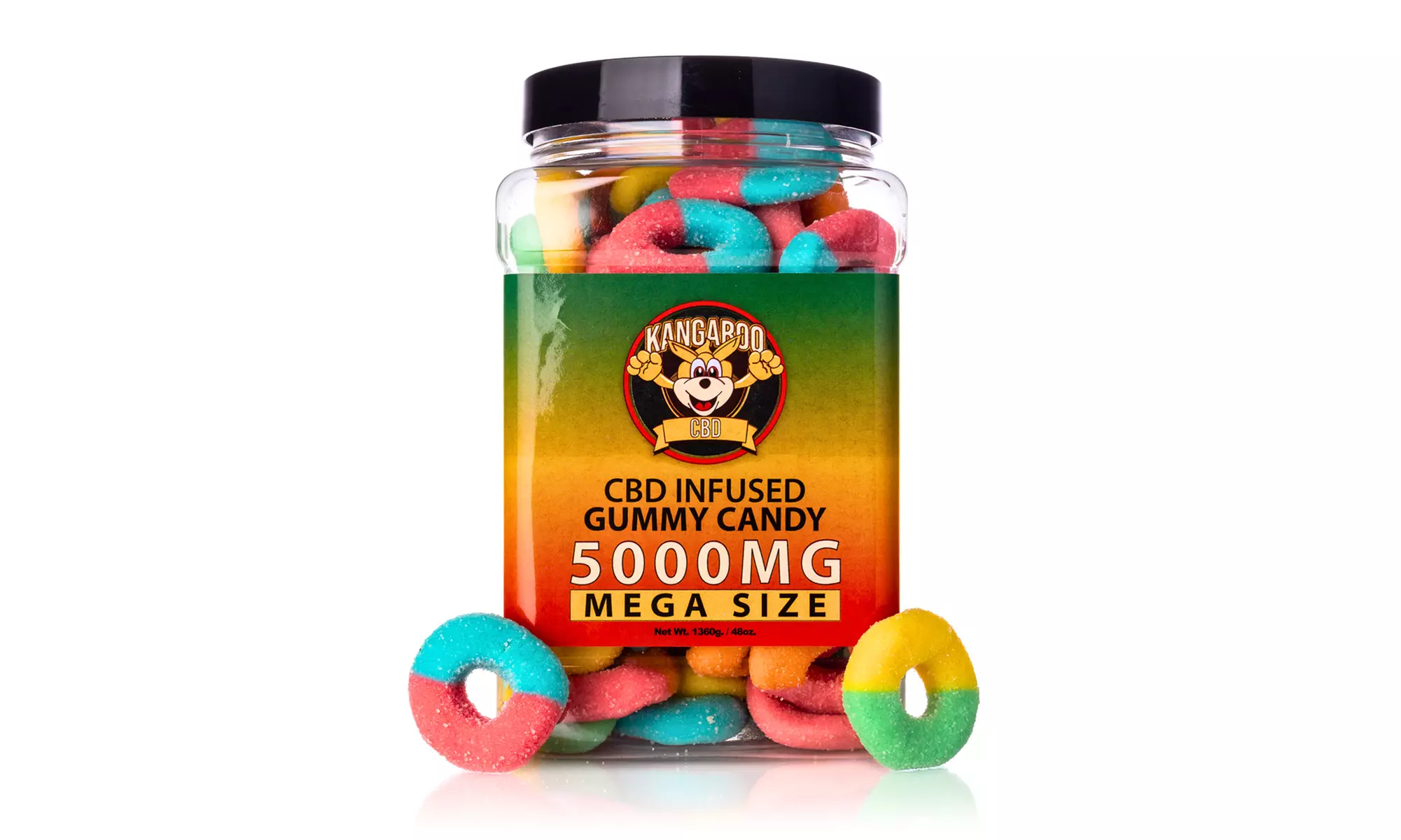 Extra Strength MEGA Size 5000MG Potent CBD Gummies from Kangaroo - 48oz