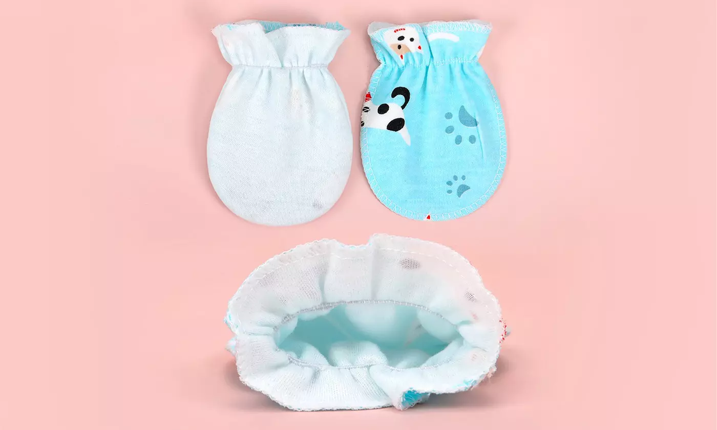 12 Pairs Newborn Baby Cotton Infant No Scratch Mittens Gloves