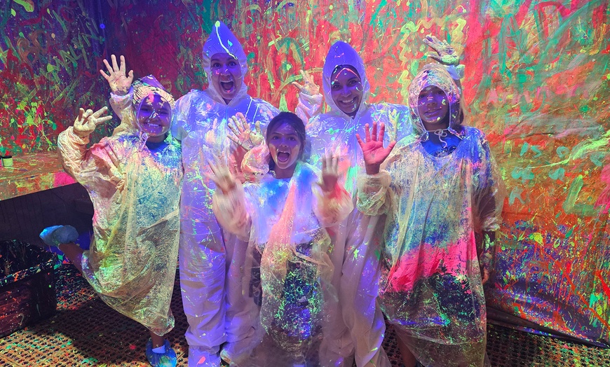 Image 2: Paint. Splatter. Glow. Private Sessions for 1–8 at House of Immersions