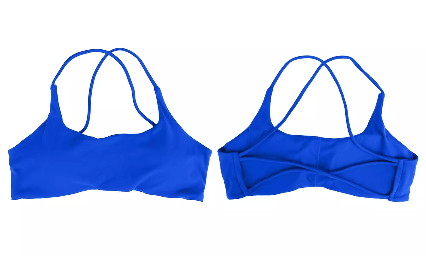 N'POLAR Women's Cross Back Sports Bra Padded Strappy Light Support Workout Bra