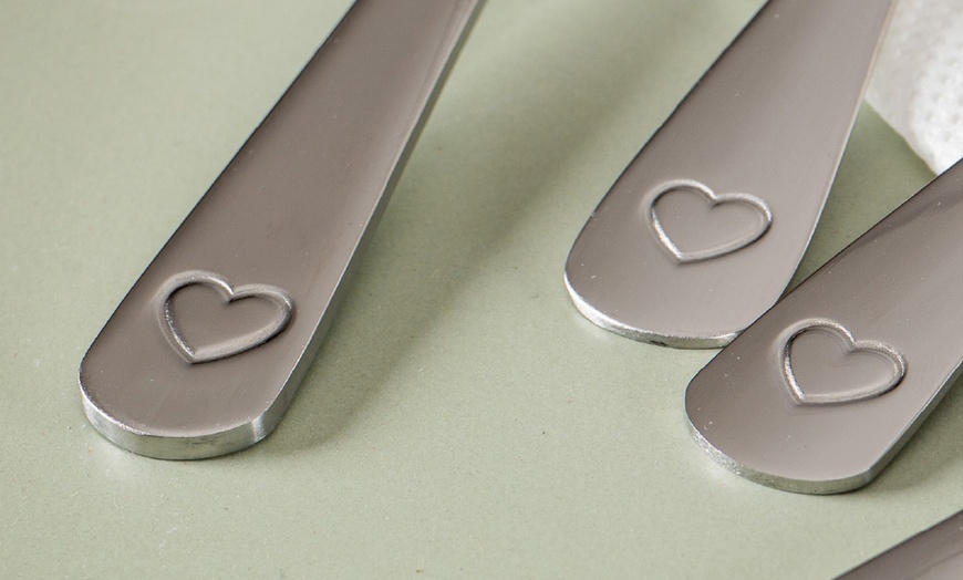 Image 8: Service de couverts 24 pièces avec détail cœur