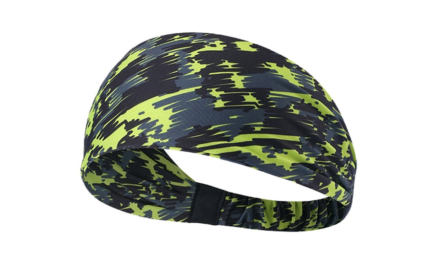 Image 5: Moisture Wicking Headband For Women Men Sweatband Sports Fitness Yoga Running