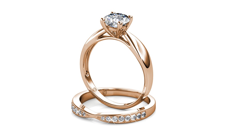 Image 11: Bague double Prestige avec cristaux autrichiens