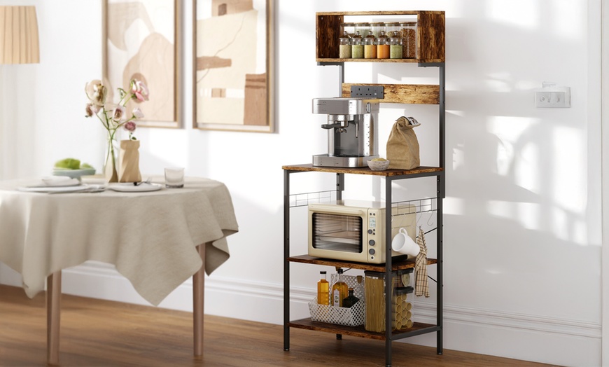 Image 4: HomCom Kitchen Shelving Units - Organised Storage with Style