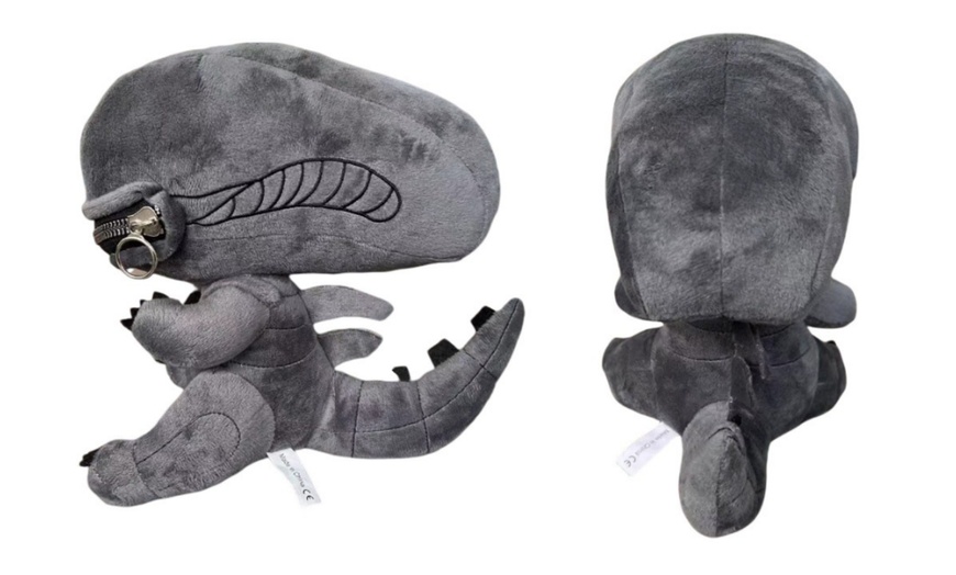 Image 5: Alien-Inspired Xenomorph Zipper Mouth Plush Soft Toy