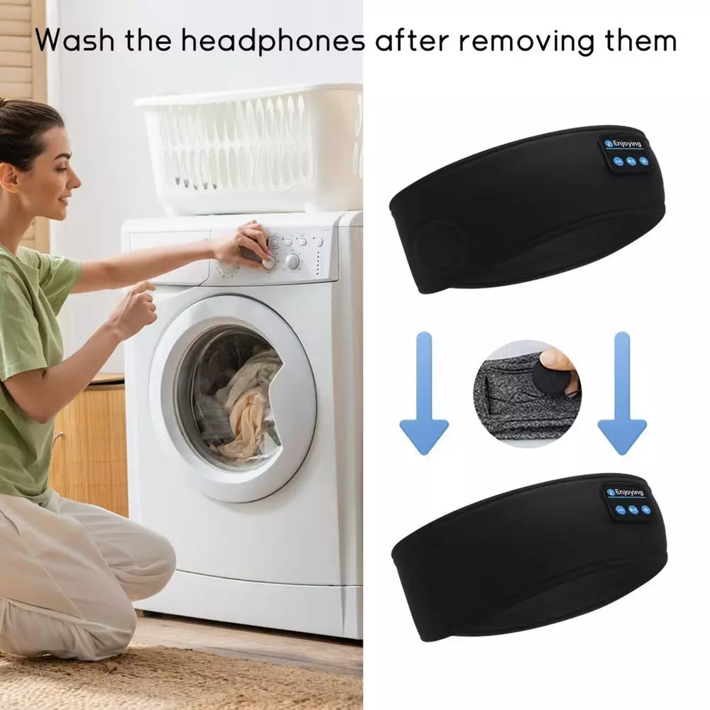 3-in-1: Schlafkopfhörer, Stirnband und Augenmaske