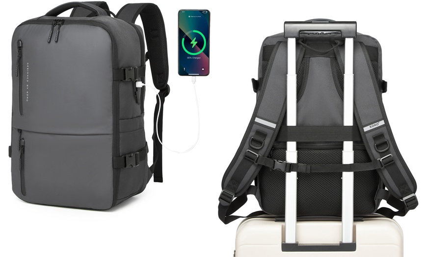 Image 15: Mochila de viaje con compartimento para portátil y puerto de carga