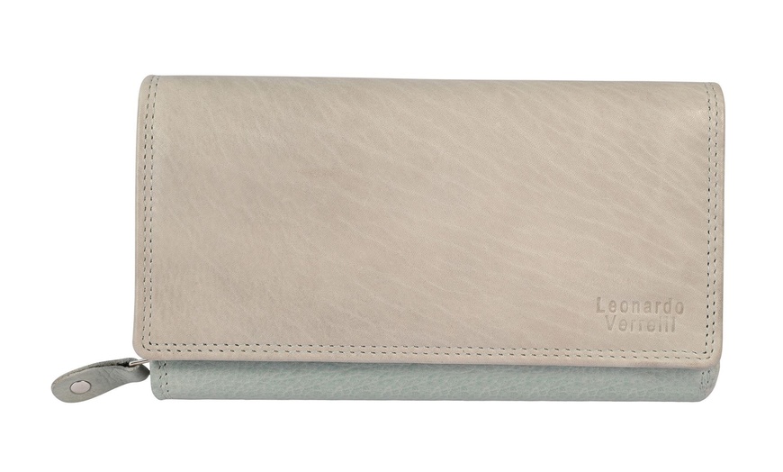 Image 58: Cartera de piel genuina para mujer Leonardo Verrelli