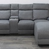 Image 1: Sorento Three Seater Fabric Corner Reclining Sofa 
