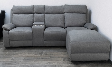 Ds Living Unisex Cream Sorento Three Seater Fabric Corner Reclining Sofa : Right Hand
