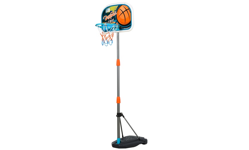 Image 4: HomCom Kids Portable Basketball Hoop and Stand Set