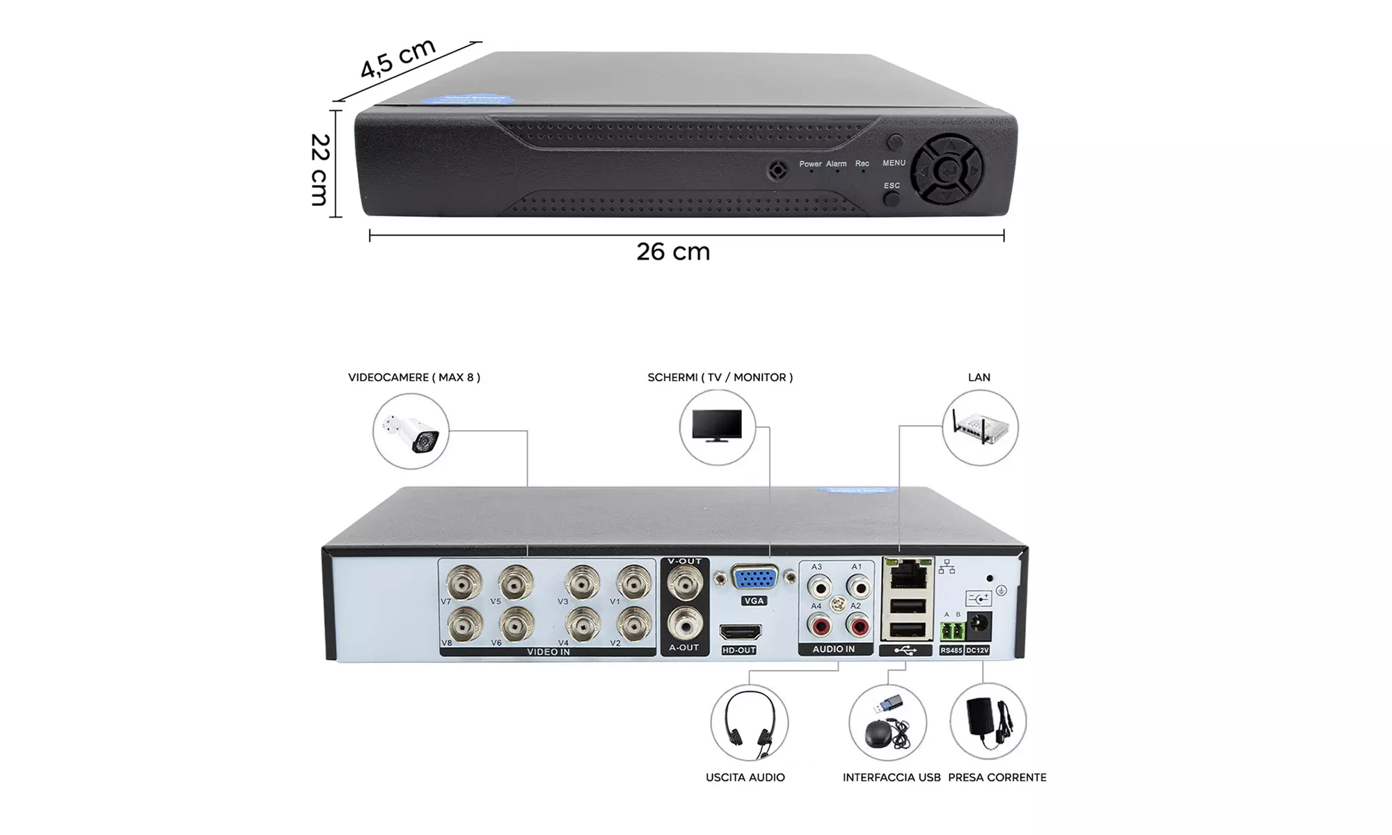 8-delige beveiligingscameraset
