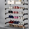 Image 1: Lightweight Multi-Tiered Stackable Mental Shoe Organiser for Entryway
