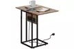 HomCom C-Shaped Side Table, Foldable with Charging Station - Image 4