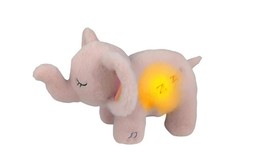 Image 2: Breathing Glowing Music Sound Soothing Elephant Doll