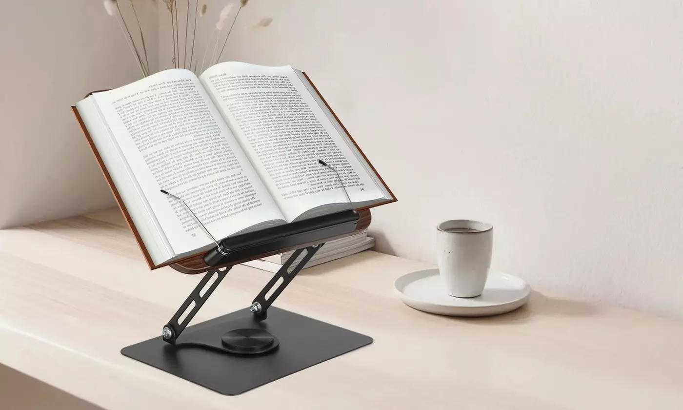NewHome Adjustable Wood Book Stand and Tablet Holder