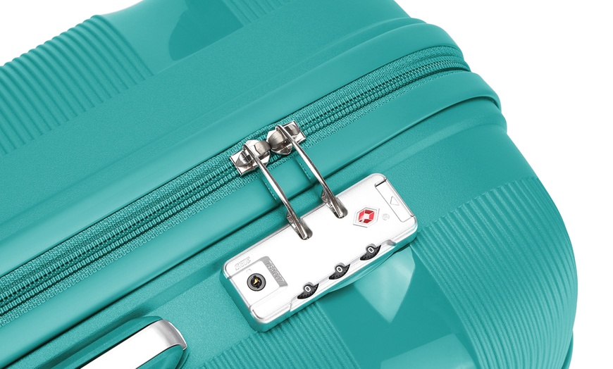 Image 20: KONO Three-Piece PP Hard Shell Suitcases With TSA Lock