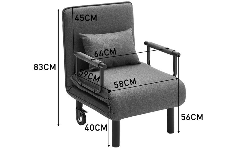 Image 8: Linen Lounge and Sofa Bed with a Pillow