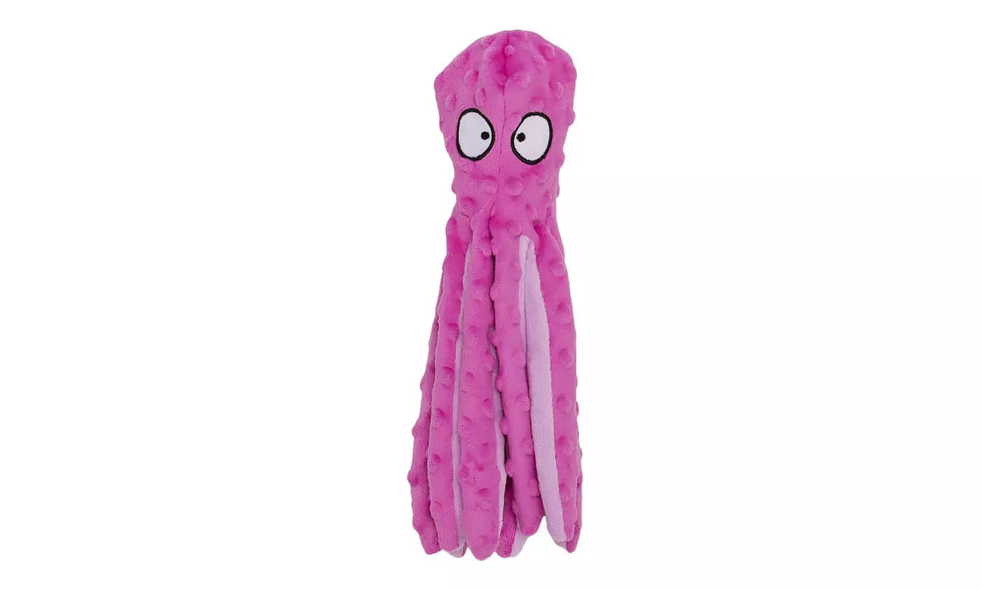 Dog Squeaky Toys Octopus No Stuffing Crinkle Plush Interactive Dog Toys