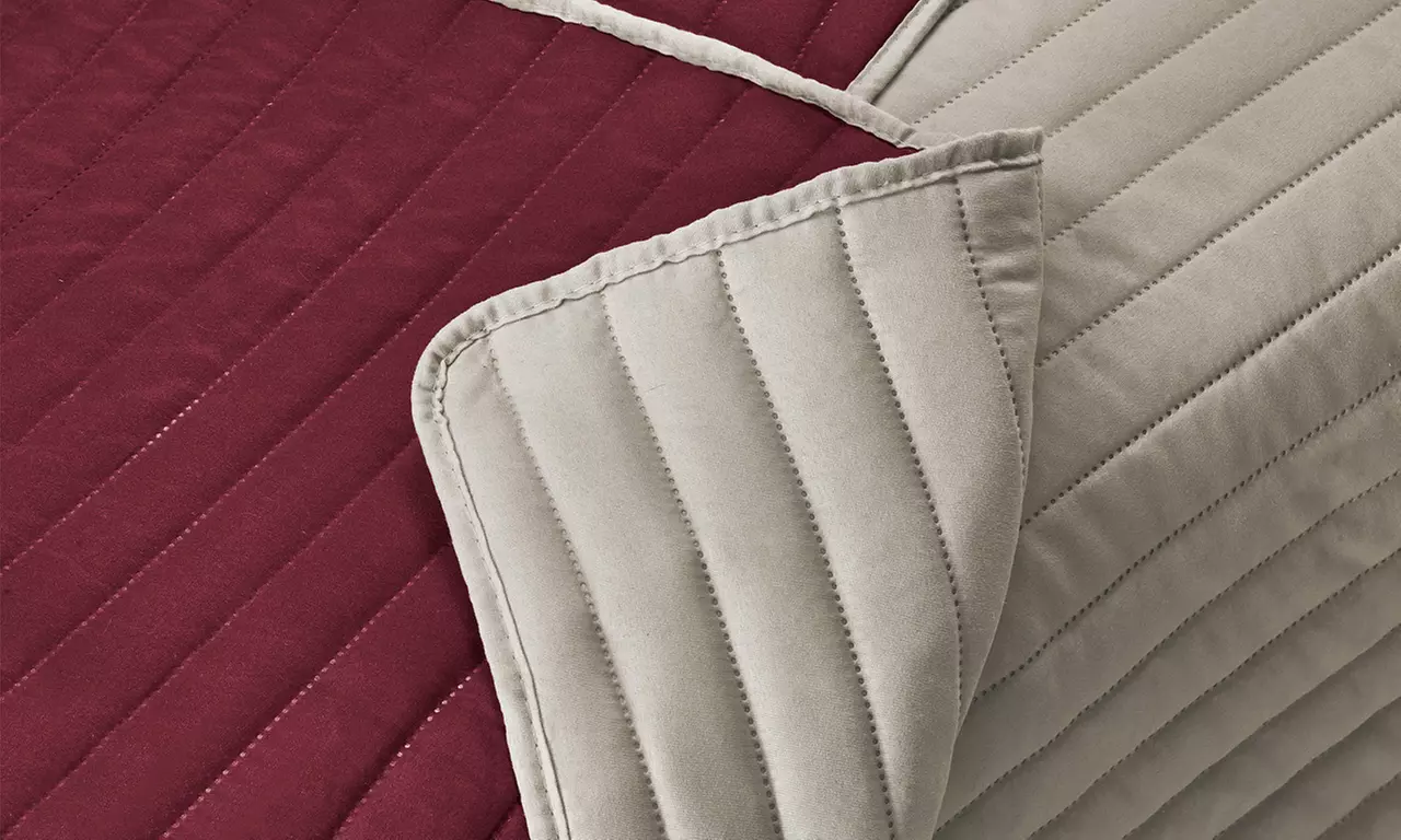 Housse de canapé matelassée bicolore