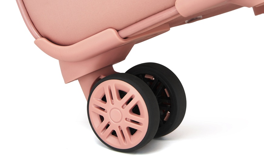 Image 29: Kono 20 inch Women's Lightweight Softshell Suitcase 32L Travel Case