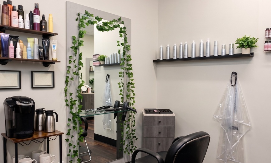 Image 2: Haircut, Conditioning, Blowout w/ Optional All Over Color or Highlight