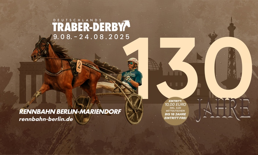 Image 1: Traber-Derby: 1 Flanier- oder VIP-Ticket vom 09.08.-24.08.2025