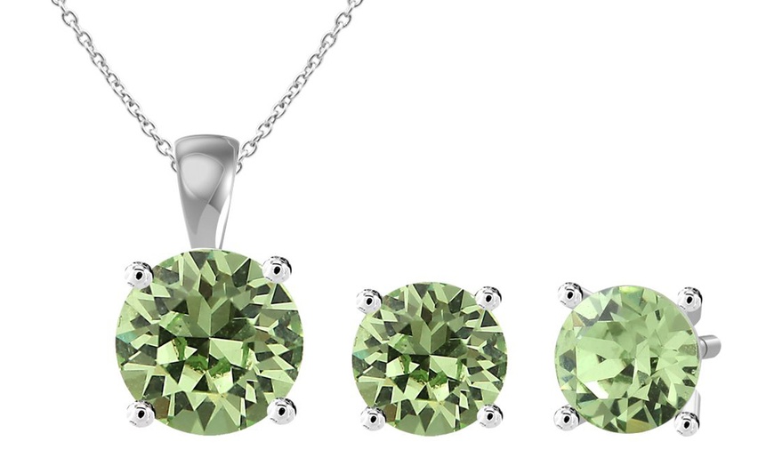 Image 9: Birthstone Set with Austrian Crystals