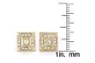 Micro Pave Crystal Square Pyramid Stud Post Earrings - Second Medium