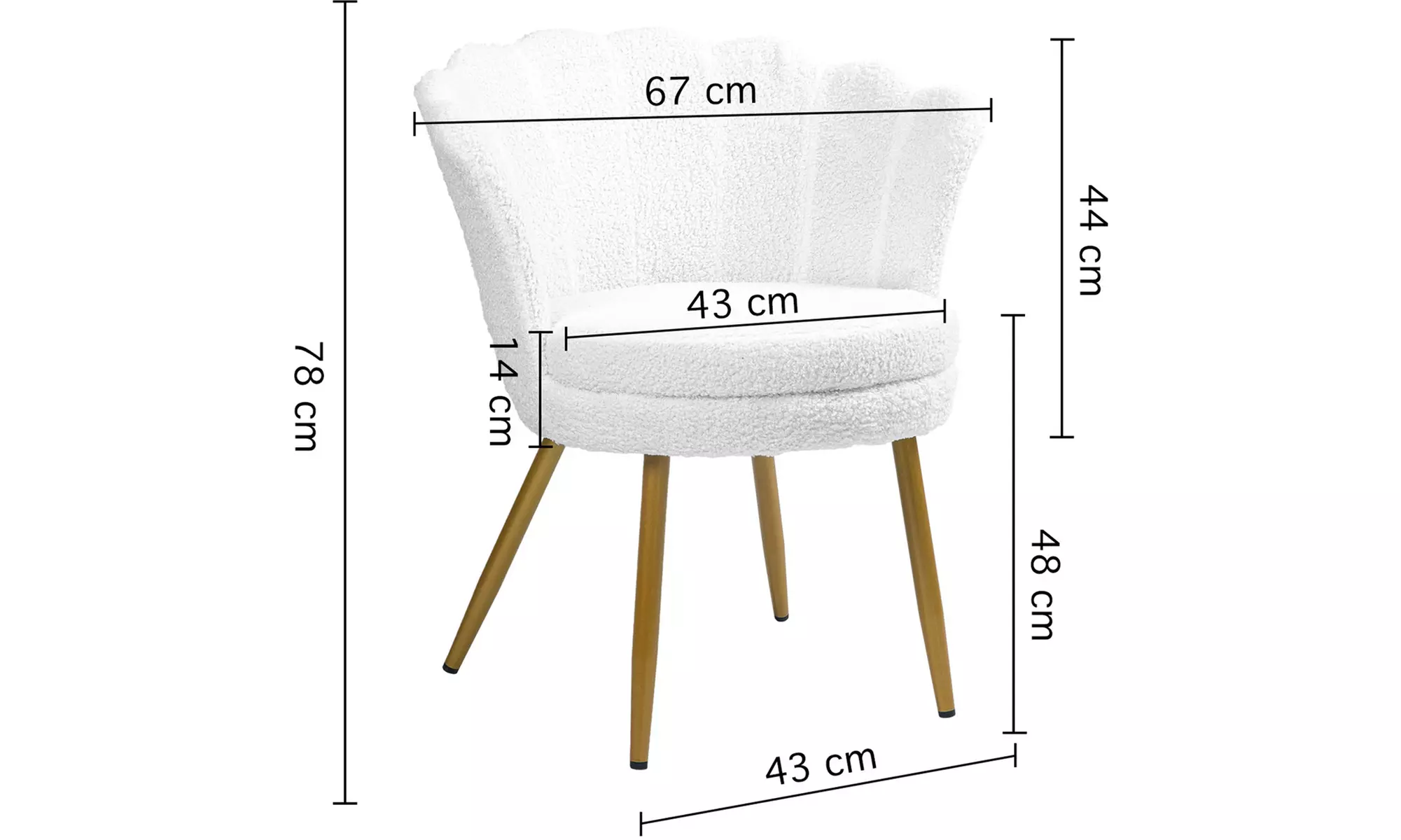 Poltroncina a conchiglia Maddina in velluto