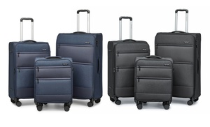 Individual or 3 piece Soft Shell Suitcase Set