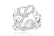 Crystal Monogram Ring in Sterling Silver - Second Medium