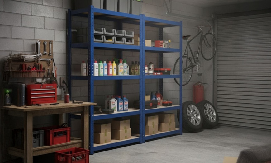 Image 1: Set di 2 scaffali in metallo con 5 ripiani