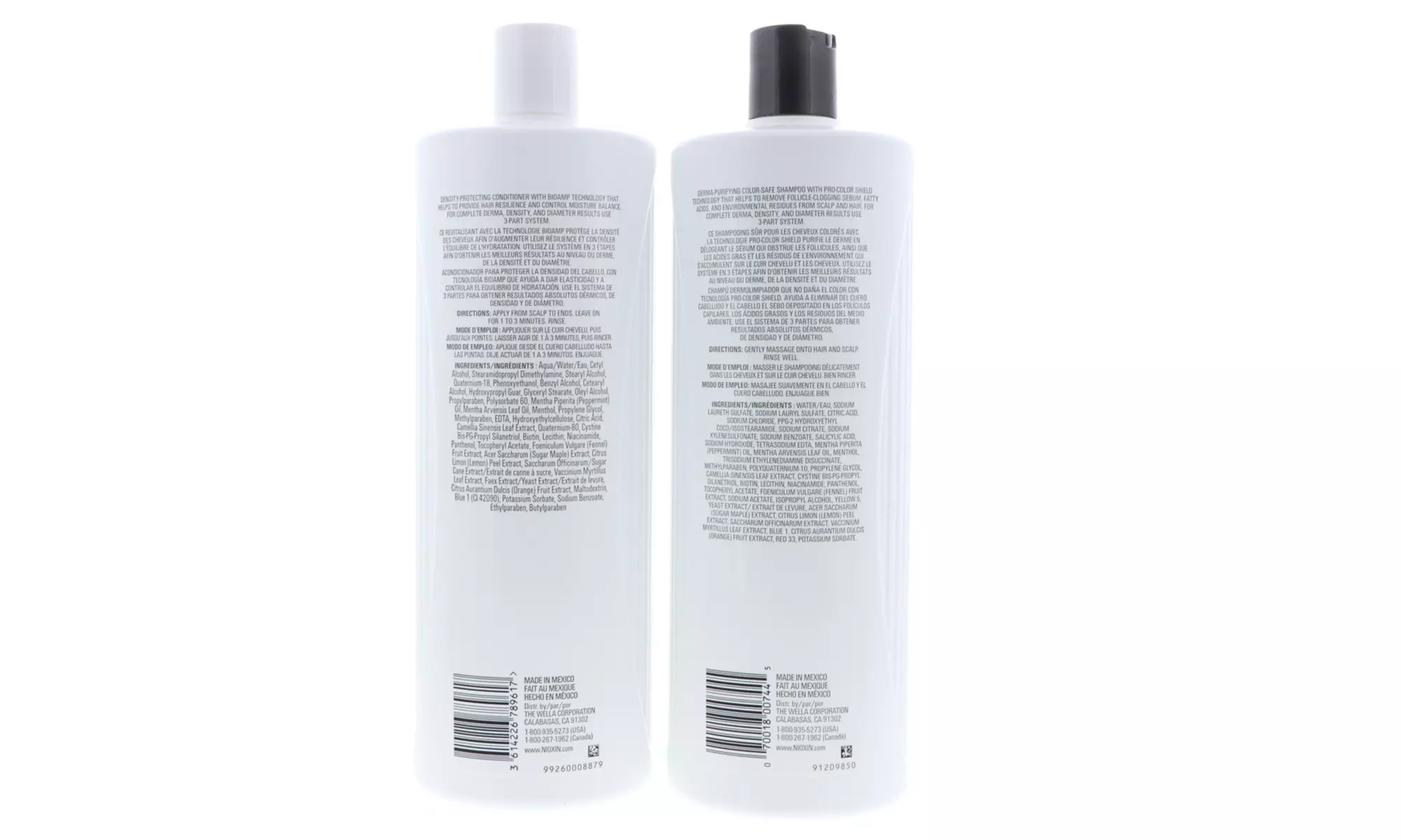 Nioxin Cleanser Shampoo and Scalp Therapy Conditioner Liter 33.8 oz Set Combo