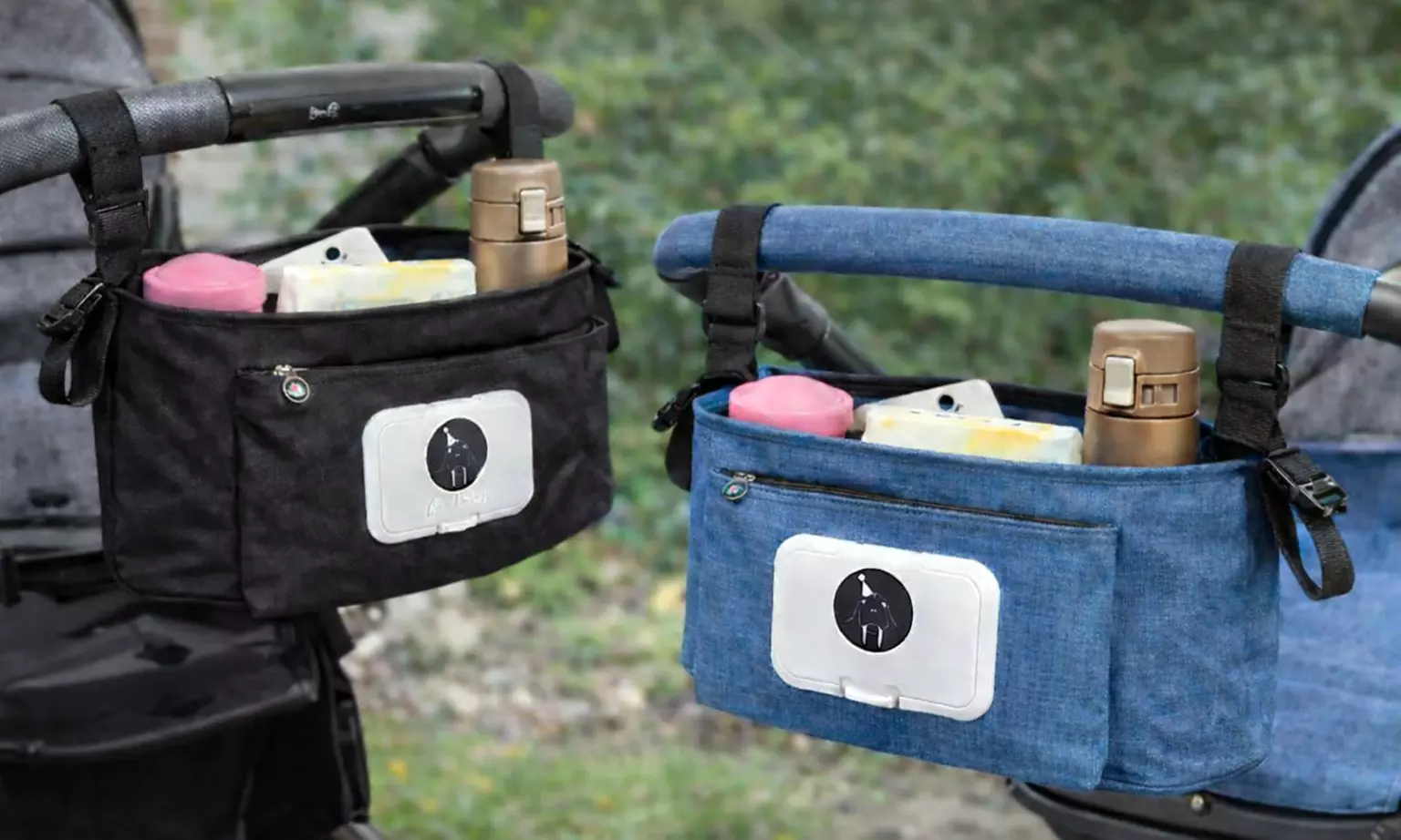 Baby Pushchair Organiser with Easy-Access Wipes Dispenser